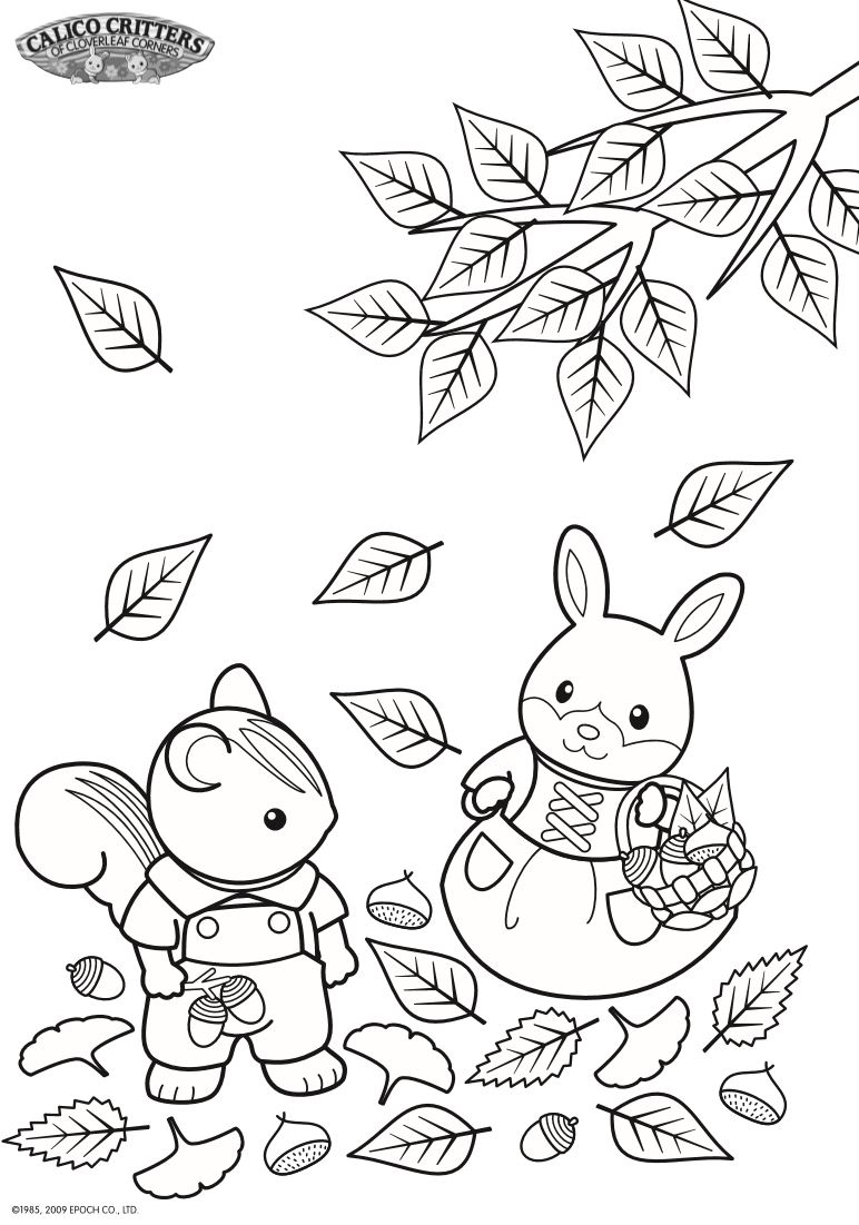 Plansa de colorat cu Familia Sylvanian 3 11